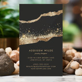 Schmuckstück mit schwarzem und goldenem Glitzer Visitenkarte