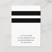 Schmuckstück mit schwarzen und weißen Streifen Visitenkarte (Rückseite)