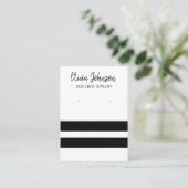 Schmuckstück mit schwarzen und weißen Streifen Visitenkarte (Stehend Vorderseite)