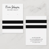 Schmuckstück mit schwarzen und weißen Streifen Visitenkarte (Vorne/Hinten)