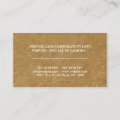 Schmuckstück mit weißem Catering Visitenkarte (Rückseite)