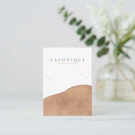 Schmuckstück | Neutral | Beige | Wasserfarbe Visitenkarte (Stehend Vorderseite)