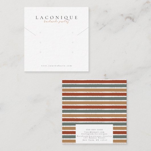 Schmuckstück | SchmuckEarring | Modern Quadratische Visitenkarte (Vorne/Hinten)