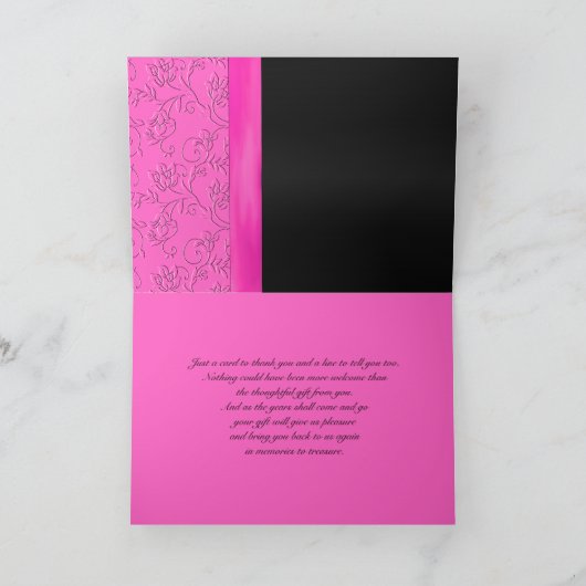 Schmuckstücke aus schwarz und schwarz, rosa, Danke (Innenseite)