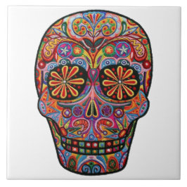 Schmückt Kachel stickt Totenkopf