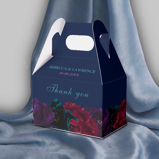 Schmucktöne Blume Blaue Hochzeit Geschenkschachtel