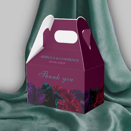 Schmucktöne Blume Bordeaux Hochzeit Geschenkschachtel