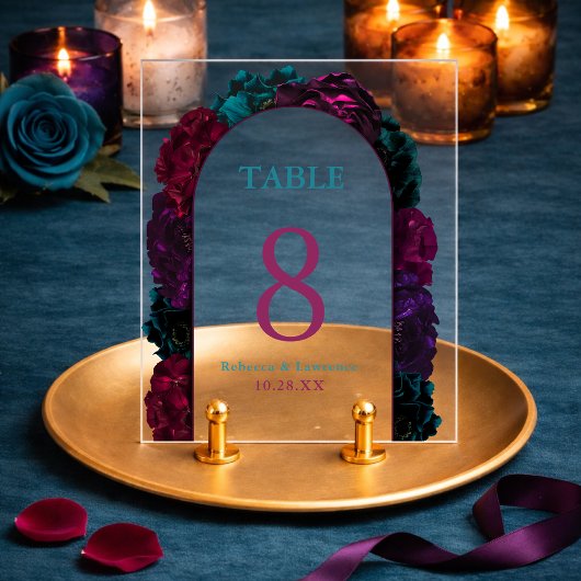 Schmucktöne Blume Hochzeit Tischnummern Acrylschild