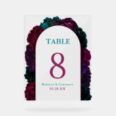 Schmucktöne Blume Hochzeit Tischnummern Acrylschild (Vorderseite)