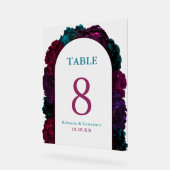 Schmucktöne Blume Hochzeit Tischnummern Acrylschild (Winkel)