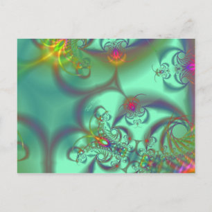 Schmucktreppe - Abstraktes Emerald Kaleidoskop Postkarte