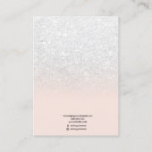 Schmuckverkleidung aus weißem Glitzer in Rosa Visitenkarte (Rückseite)