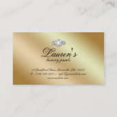 Schmuckzebra-Geschäfts-Karten-Schein-lila Gold 2 Visitenkarte (Rückseite)