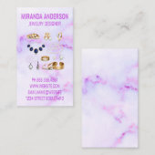 Schmuckzubehör | Lila Marmor Visitenkarte (Vorne/Hinten)