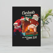 Schmuddiger Weihnachtsmann & Trump Dirty Food Pun  Folieneinladung (Stehend vorne)