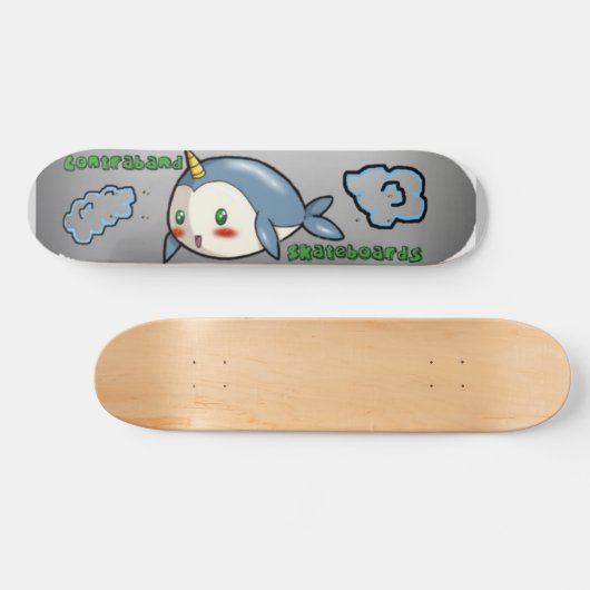 SchmuggelwareSkateboards Narwhal im Himmel Skateboard (Horizontal)
