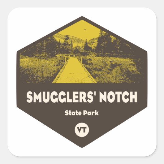 Schmuggler-Notch-Staat Park Vermont Quadratischer Aufkleber (Vorderseite)