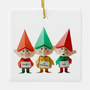 Schmuse Süße Komplizierte Weihnachtselfen lustig Keramikornament