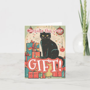 Schmusewitzige schwarze Katze Weihnachten