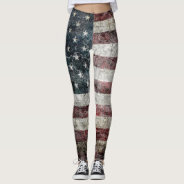 Schmutz-amerikanische Flagge Leggings
