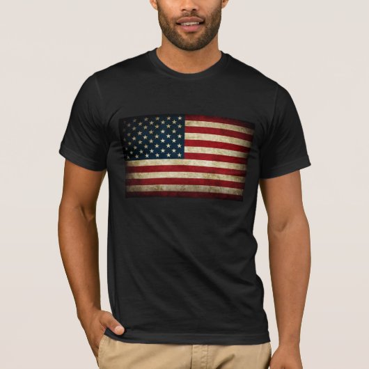 Schmutz-amerikanische Flagge T-Shirt (Vorderseite)