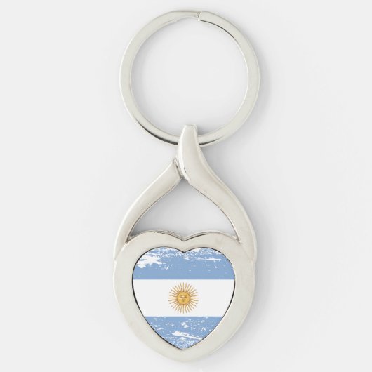 Schmutz-Argentinien-Flagge Schlüsselanhänger (Vorderseite)