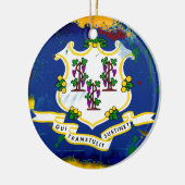 Schmutz-Art-Connecticut-Flagge Keramikornament (Links)