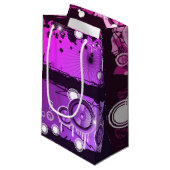 Schmutz-Art-Musik-Fahne 3 Kleine Geschenktüte (Vorderseite Schrägansicht)