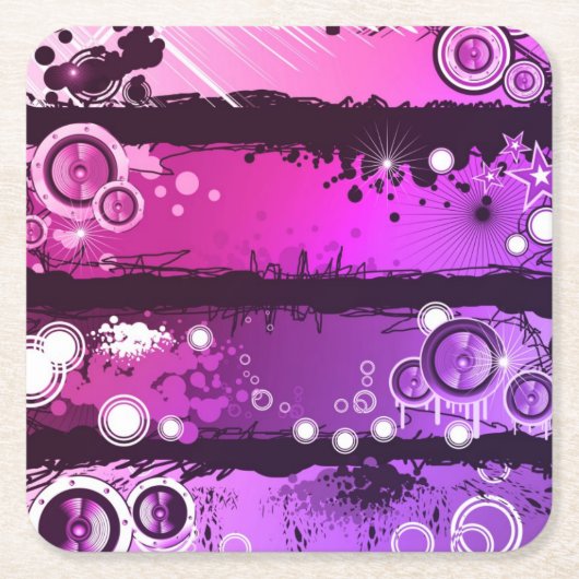 Schmutz-Art-Musik-Fahne 3 Rechteckiger Pappuntersetzer (Vorderseite)