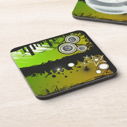 Schmutz-Art-Musik-Fahne Getränkeuntersetzer (Linke Seite)