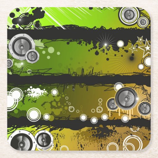 Schmutz-Art-Musik-Fahne Rechteckiger Pappuntersetzer (Vorderseite)