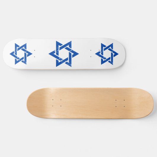 Schmutz-blauer Davidsstern Skateboard (Horizontal)