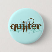 Schmutz blaues Quilter Geschenk Button (Vorderseite)