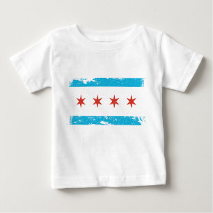 Schmutz-Chicago-Flagge Baby T-shirt