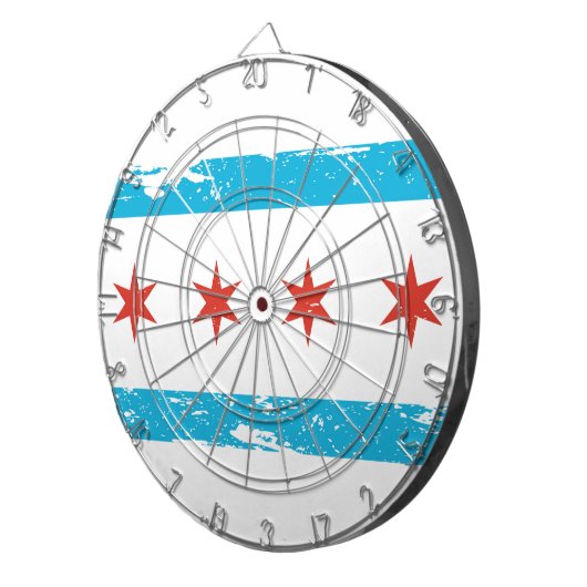 Schmutz-Chicago-Flagge Dartscheibe (Vorderseite rechts)