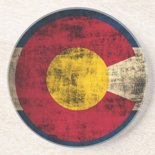 Schmutz-Colorado-Flagge Getränkeuntersetzer (Vorne)