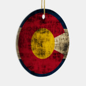Schmutz-Colorado-Flagge Keramik Ornament (Rechts)