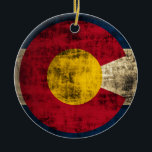 Schmutz-Colorado-Flagge Keramik Ornament<br><div class="desc">Schmutz-Colorado-Flagge</div>