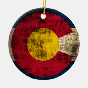 Schmutz-Colorado-Flagge Keramik Ornament