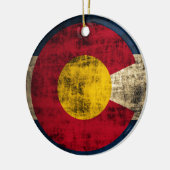 Schmutz-Colorado-Flagge Keramik Ornament (Links)