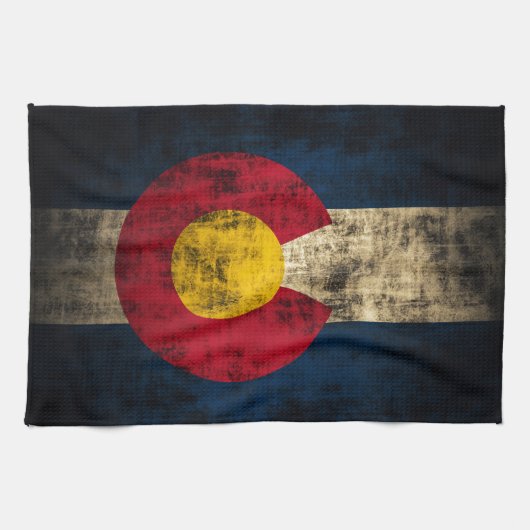 Schmutz-Colorado-Flagge Küchentuch (Horizontal)