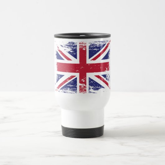 Schmutz-England-Flagge Reisebecher (Mittel)