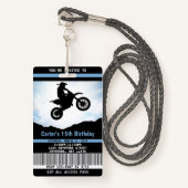 Schmutz-Fahrrad-Geburtstags-Einladung Ausweis (Vorderseite mit Schlüsselband)