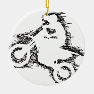 SCHMUTZ-FAHRRAD (Gekritzelschwarzes) Keramikornament