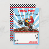 Schmutz-Fahrradmotocross-Geburtstag danken Ihnen Dankeskarte (Vorne/Hinten)