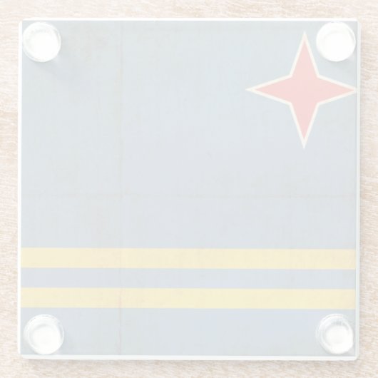 Schmutz-Flagge von Aruba (die Niederlande) Glasuntersetzer (Rückseite)