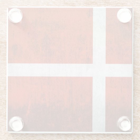 Schmutz-Flagge von Dänemark Glasuntersetzer (Rückseite)