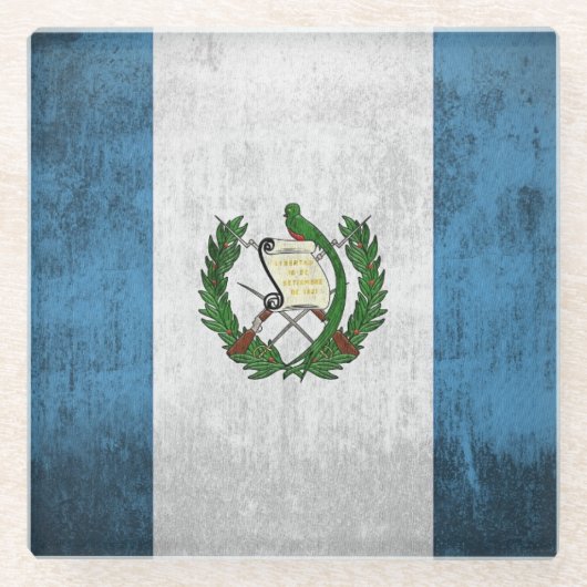 Schmutz-Flagge von Guatemala Glasuntersetzer (Vorderseite)