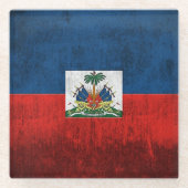 Schmutz-Flagge von Haiti Glasuntersetzer (Vorderseite)