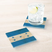 Schmutz-Flagge von Honduras Glasuntersetzer (Schrägansicht)